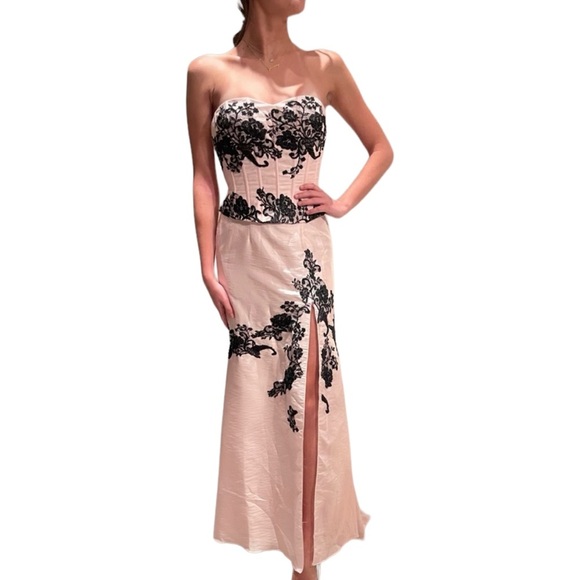 Jovani Strapless Gown Pink/Black - Picture 6 of 6